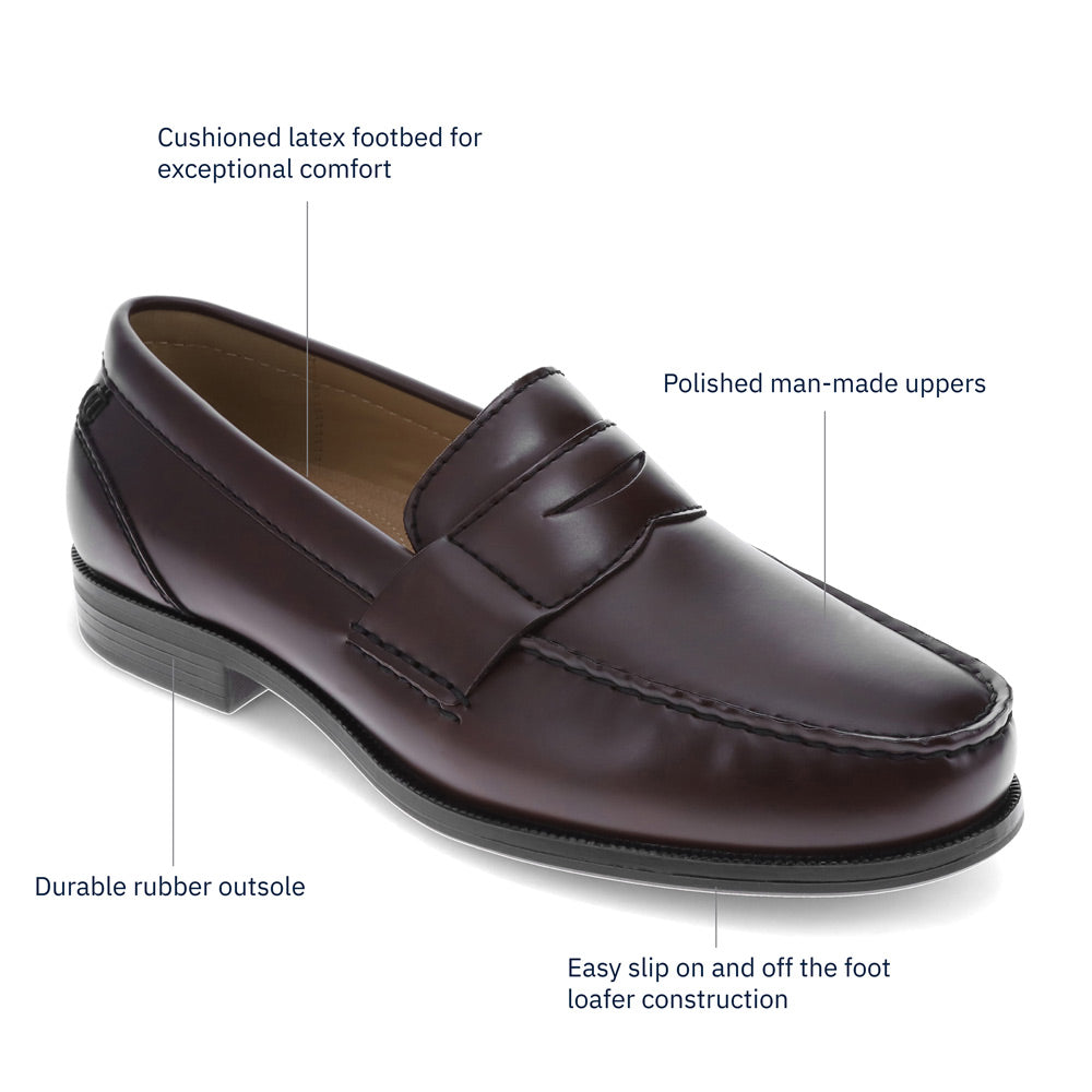 Cordovan-Dockers Mens Colleague Business Dress Penny Slip-on Loafer Shoe