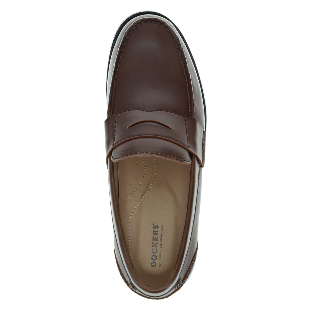Dark Brown-Dockers Mens Colleague Dress Penny Loafer Shoe