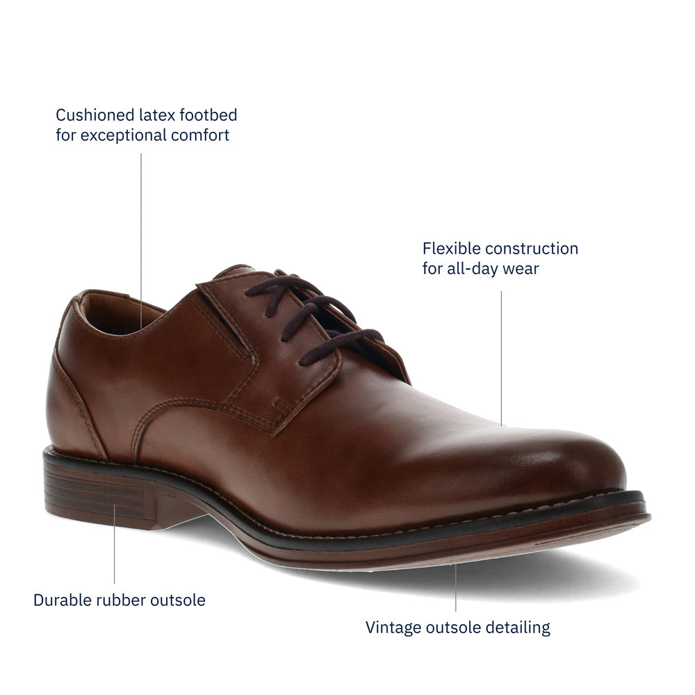 Mahogany-Dockers Mens Fairway Business Dress Lace-up Plain Toe Oxford Shoe