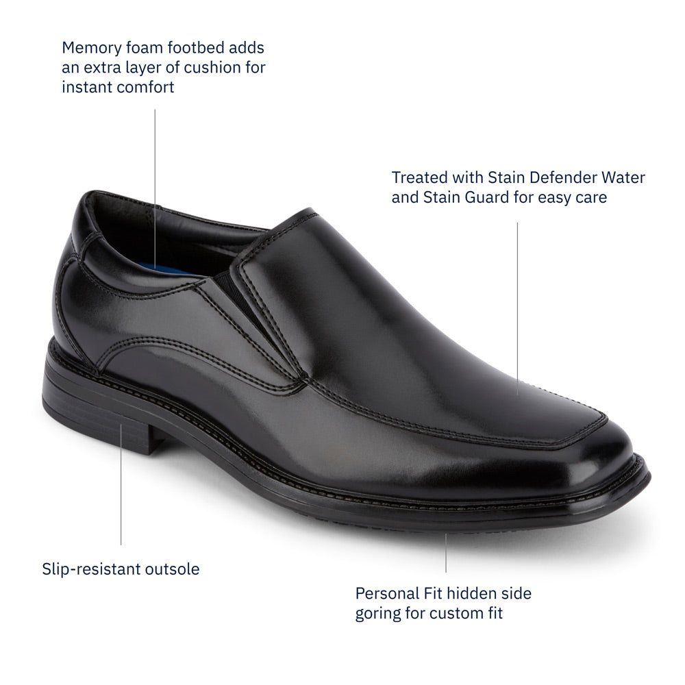 slip-on mens dress shoes Loafer in Black Featuring a sleek upper metal bit Dockers Lawton 9.5 Black Shoe