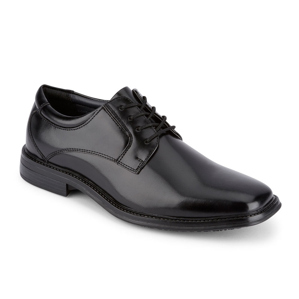 Black-Dockers Mens Irving Slip Resistant Work Dress Lace-up Oxford Shoe