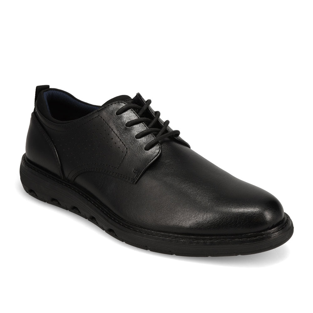 Black-Dockers Mens Bridges Slip Resistant Polished Lace Up Oxford