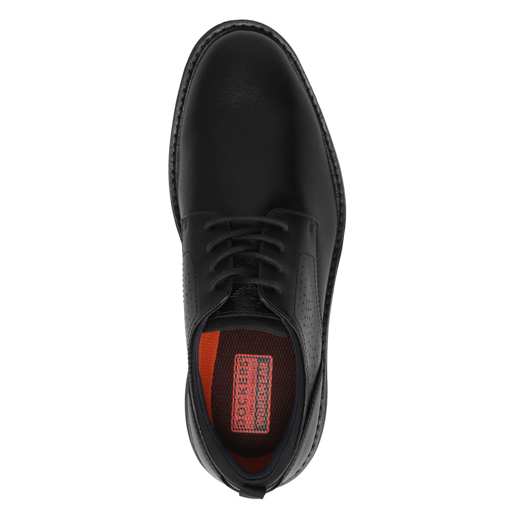 Black-Dockers Mens Bridges Slip Resistant Polished Lace Up Oxford