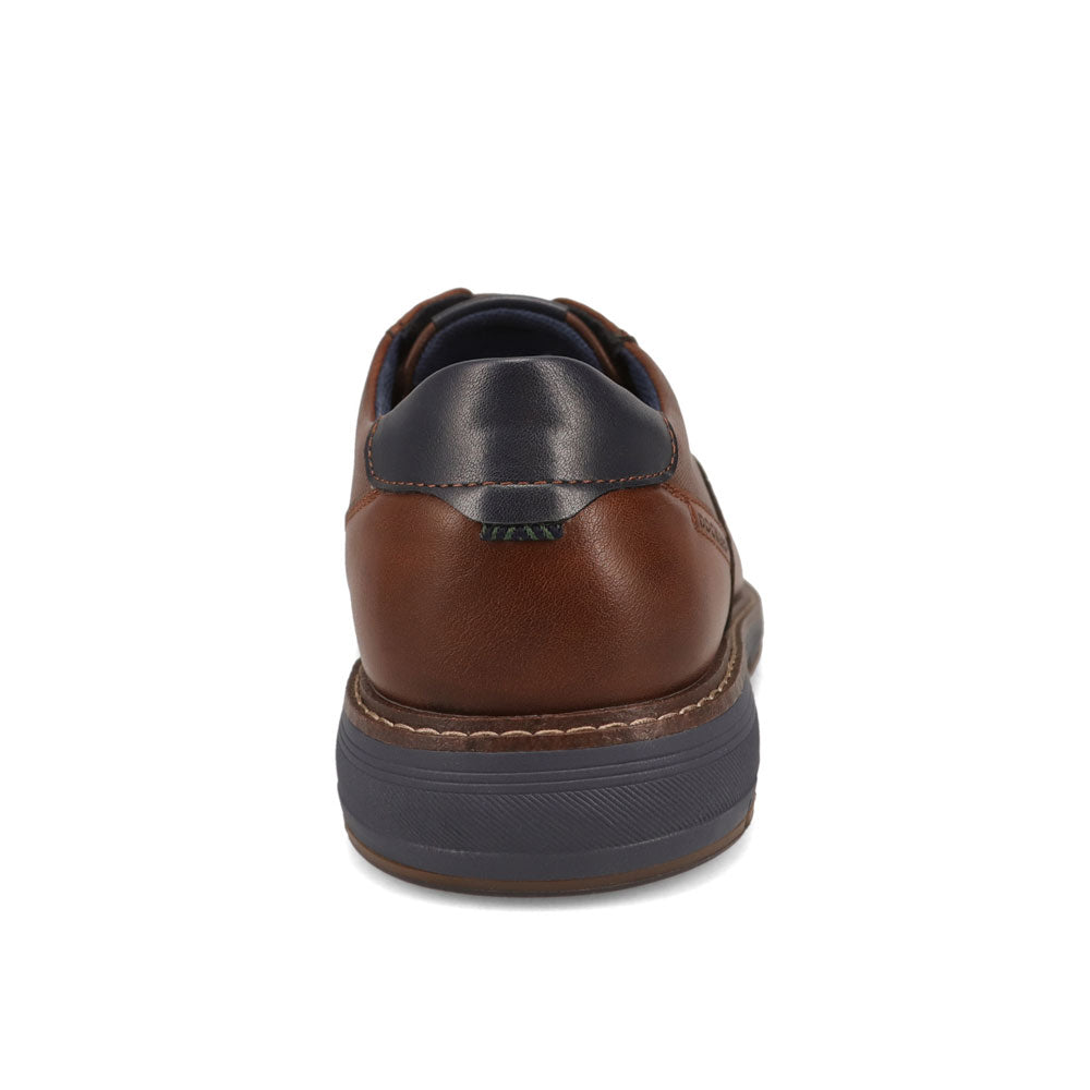 Cognac-Dockers Mens Mateo Polished Business Casual Lace-Up Oxford