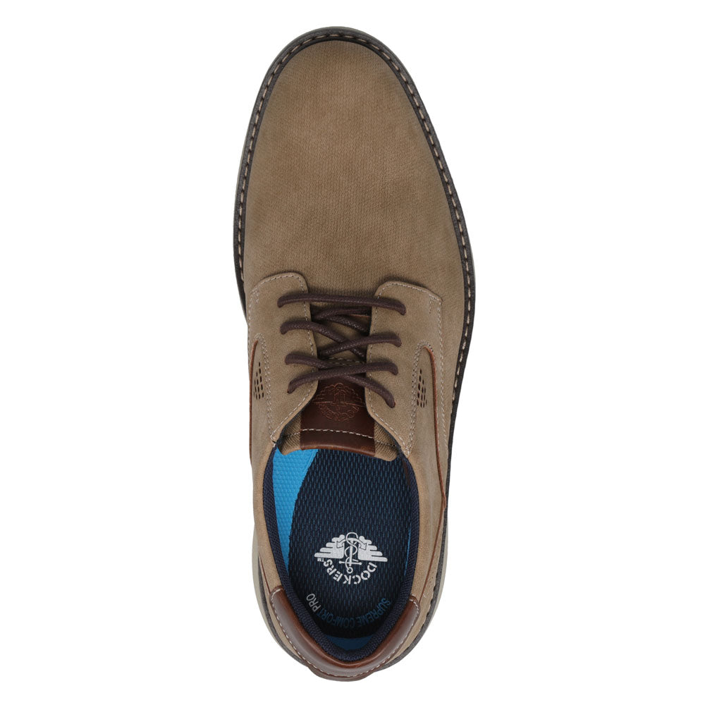 Taupe-Dockers Mens Murdoch Nubuck Business Casual Lace-Up Oxford