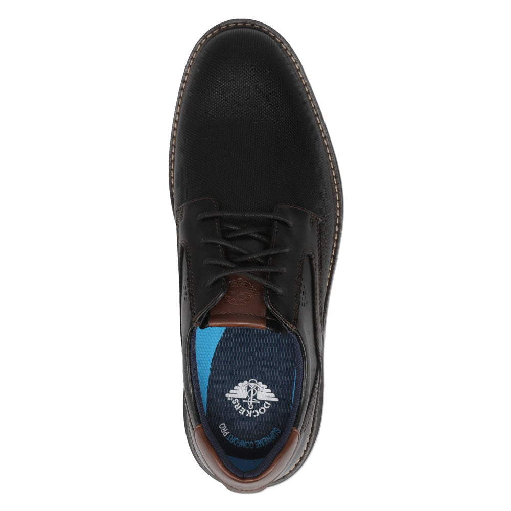 Black-Dockers Mens Murdoch Polished Business Casual Lace-Up Oxford
