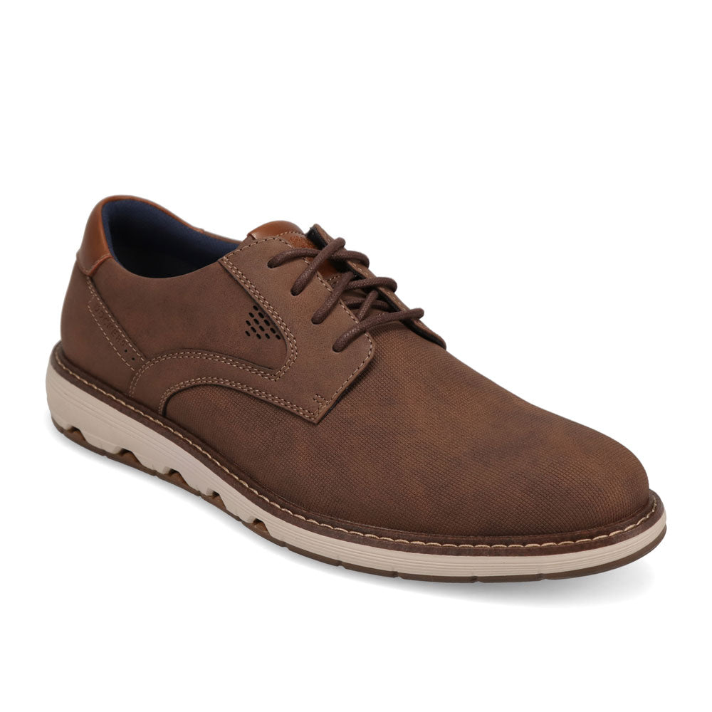 Dark Brown-Dockers Mens Murdoch Nubuck Business Casual Lace-Up Oxford