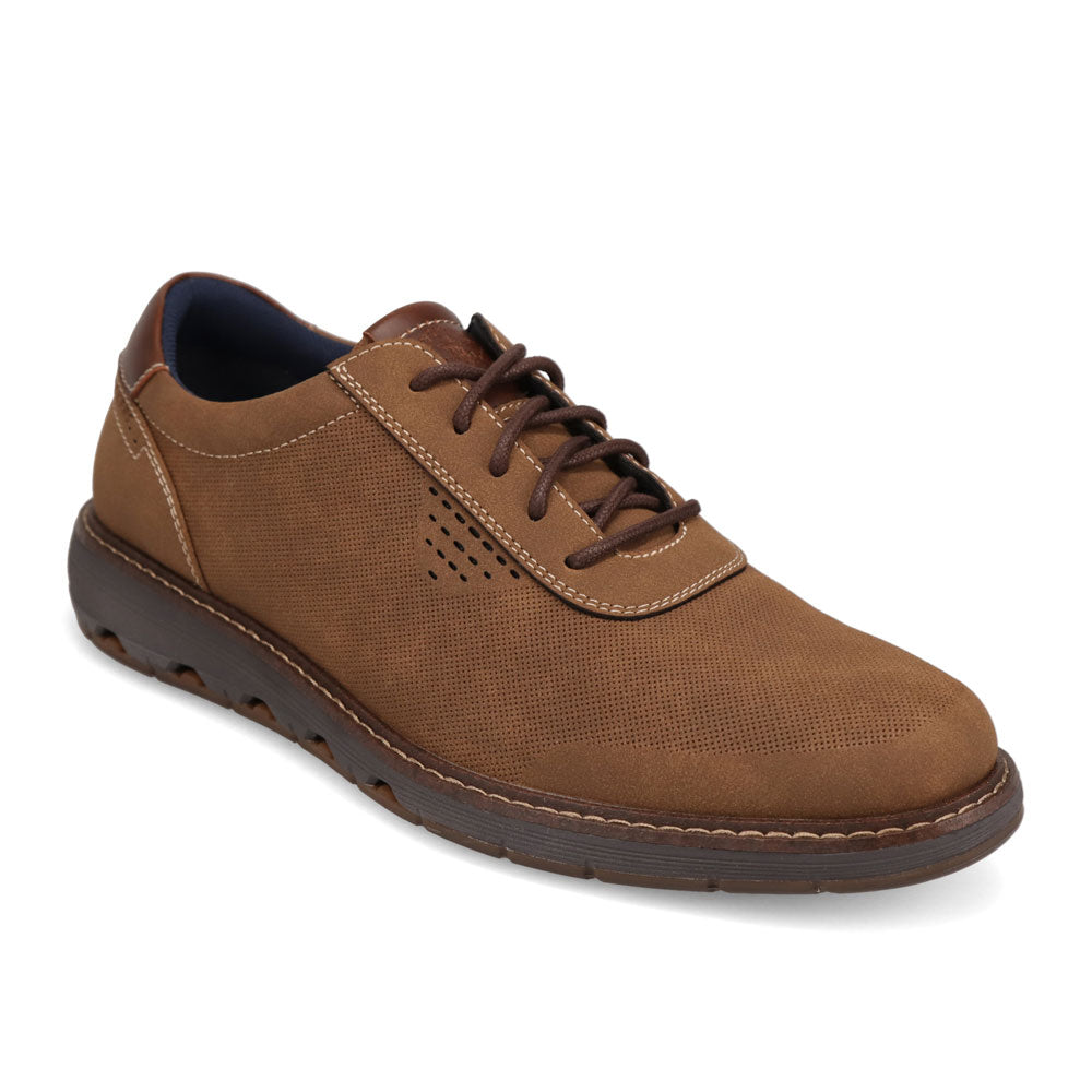 Tobacco-Dockers Mens Marlon Nubuck Business Casual Lace-Up Oxford