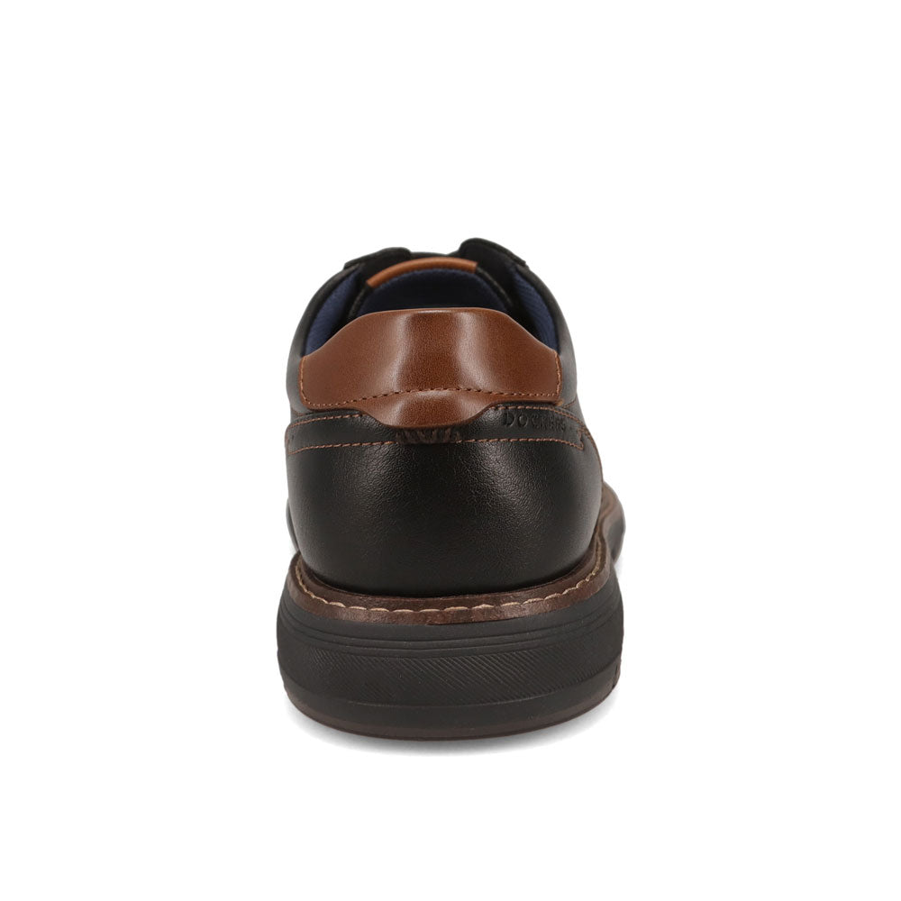 Black/ Dark Brown-Dockers Mens Marlon Nubuck Business Casual Lace-Up Oxford