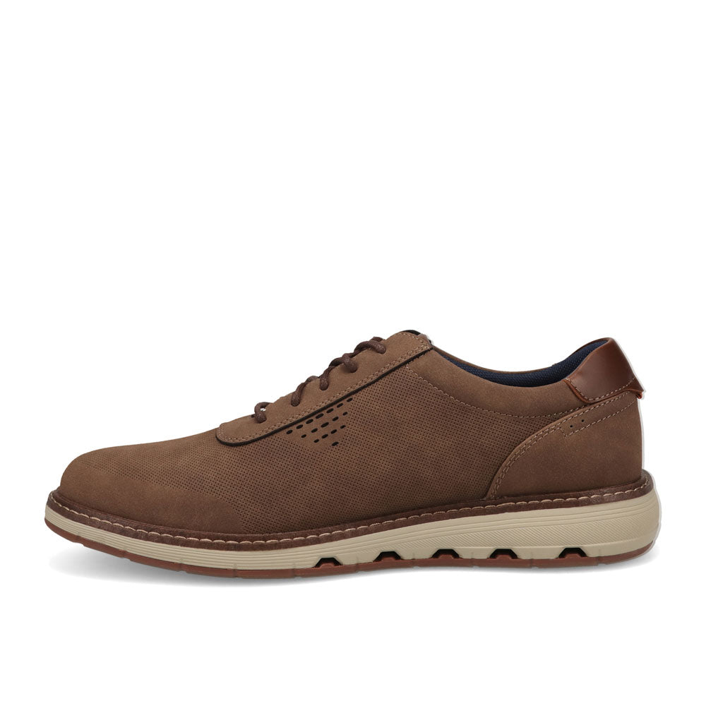 Dark Brown-Dockers Mens Marlon Nubuck Business Casual Lace-Up Oxford