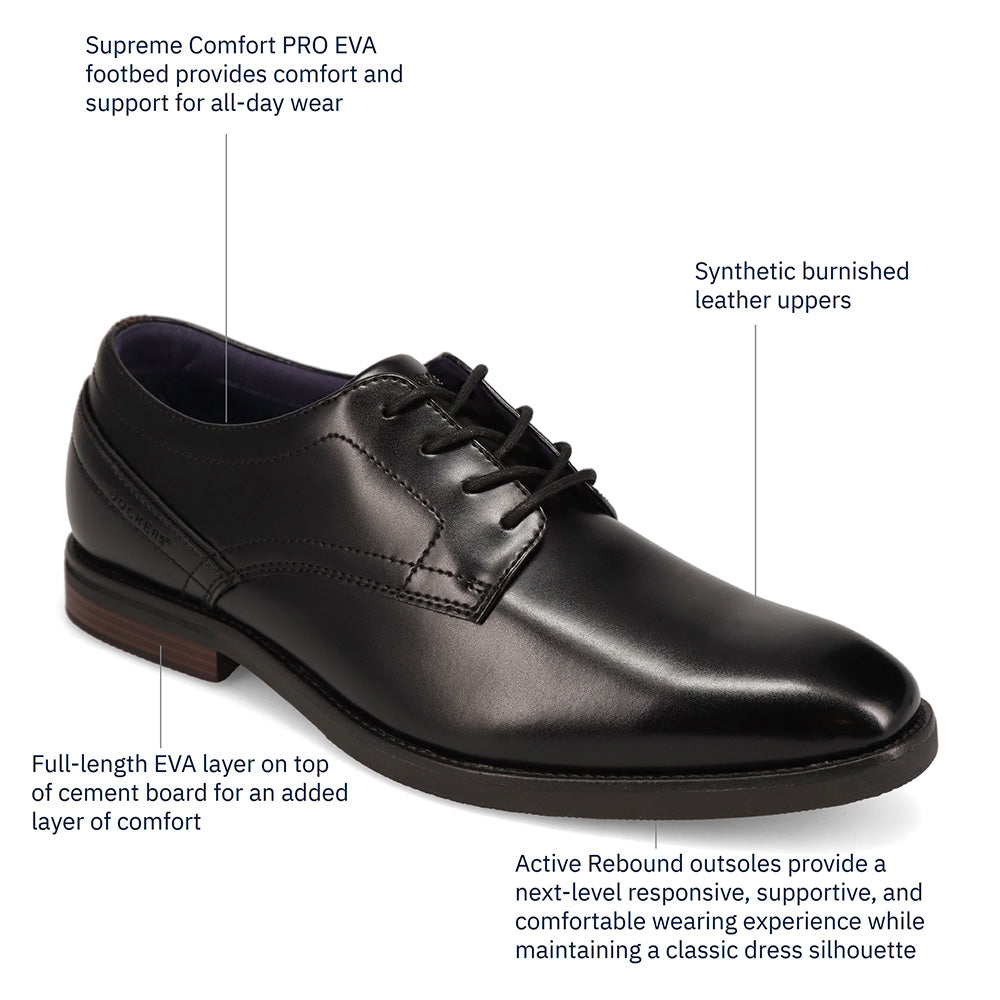 Black-Dockers Mens Benton Dress Lace-Up Oxford