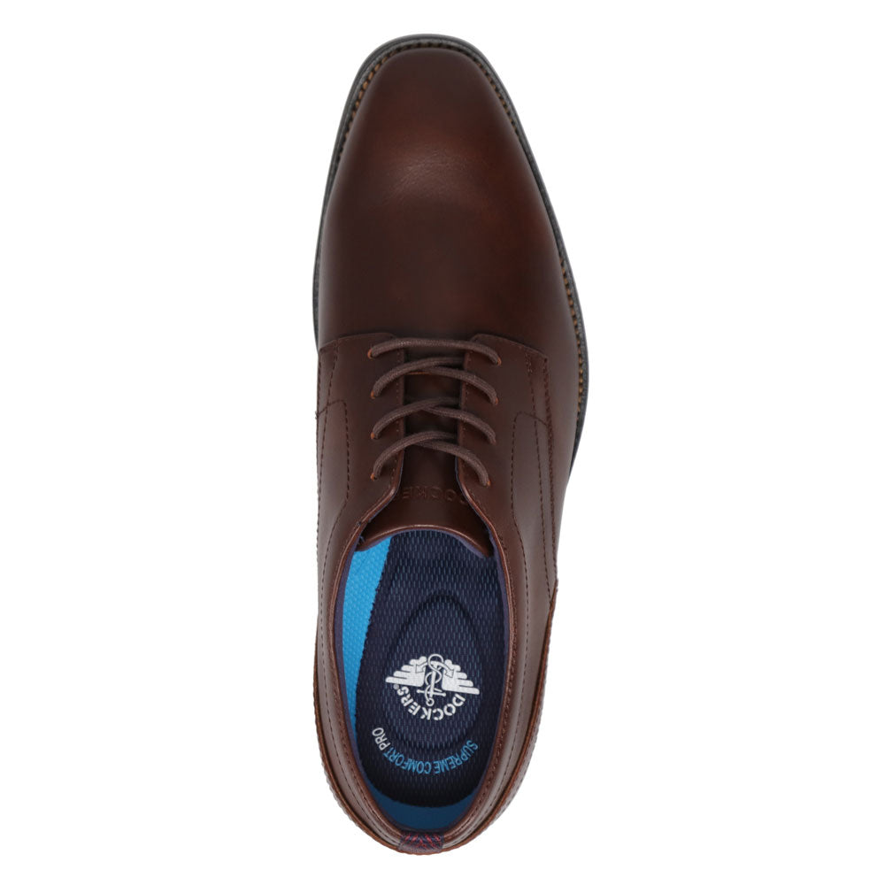 Chestnut-Dockers Mens Benton Polished Dress Lace-Up Oxford