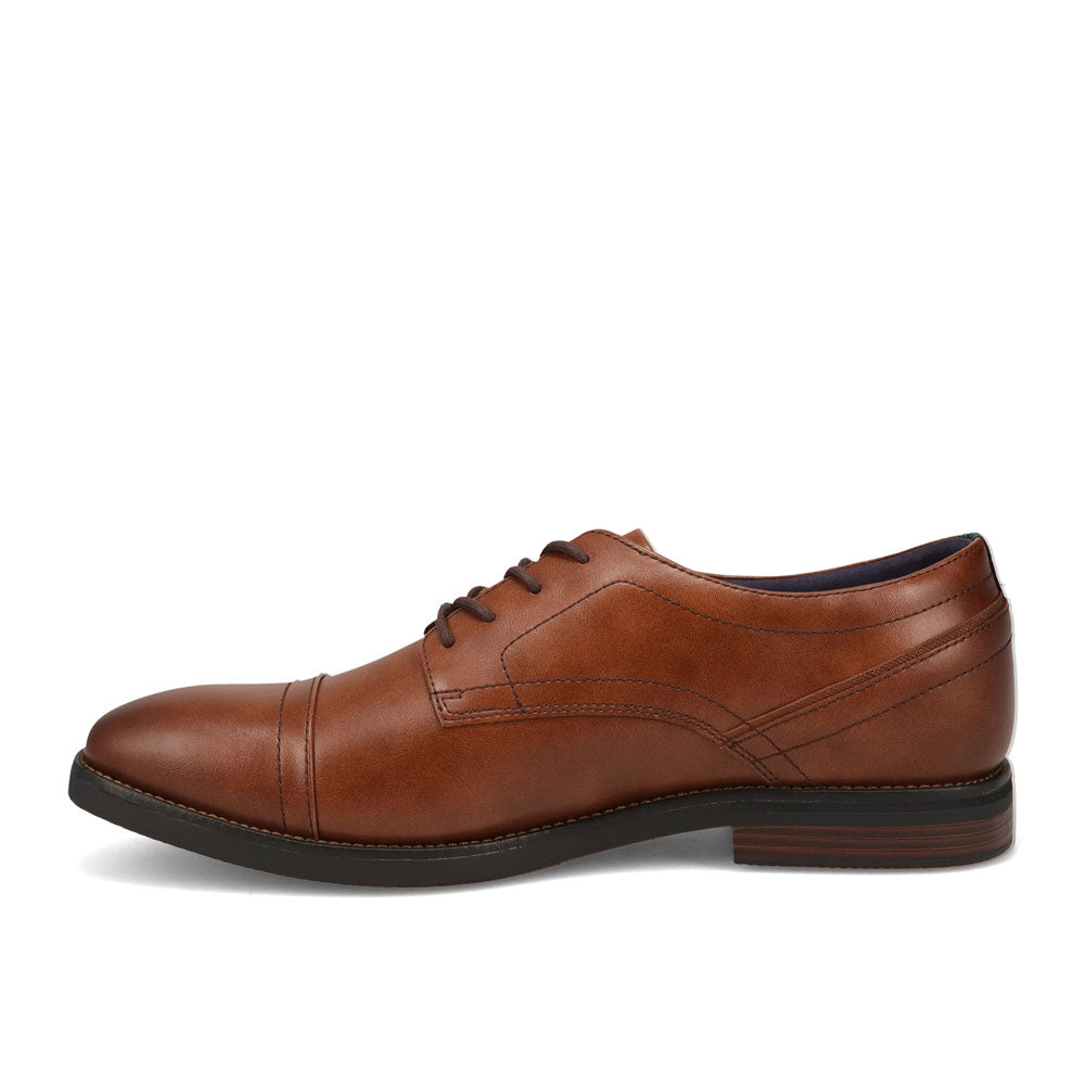 Cognac-Dockers Mens Boden Polished Cap Toe Dress Lace-Up Oxford