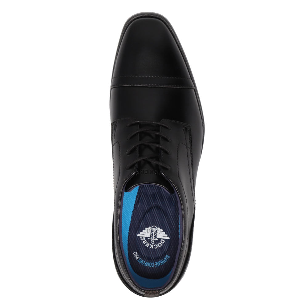 Black-Dockers Mens Boden Cap Toe Dress Lace-Up Oxford