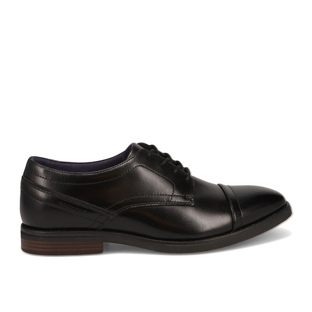Black-Dockers Mens Boden Cap Toe Dress Lace-Up Oxford