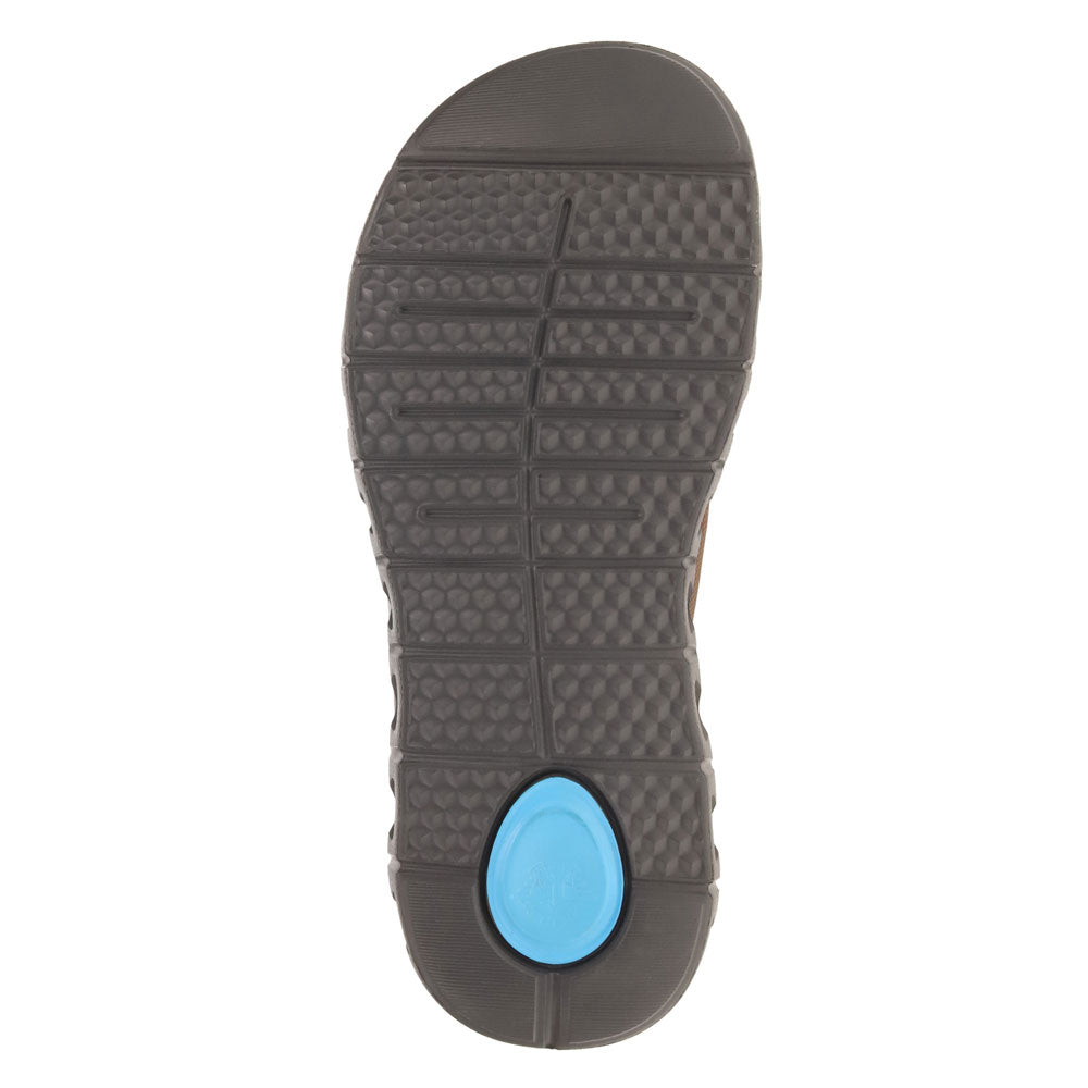 Dark Tan-Dockers Mens Luka Synthetic Leather Casual Flip Flop Sandal Shoe