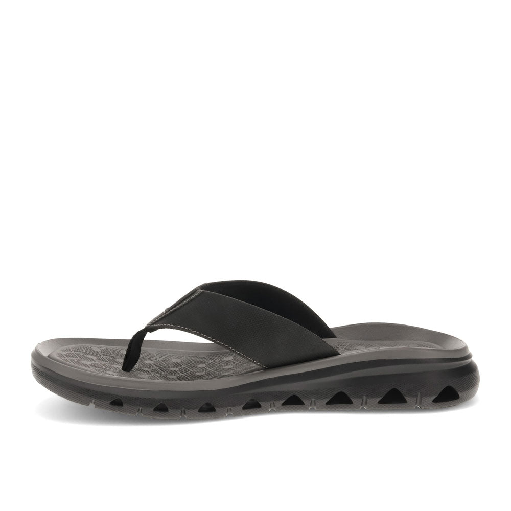 Black-Dockers Mens Luka Synthetic Leather Casual Flip Flop Sandal Shoe