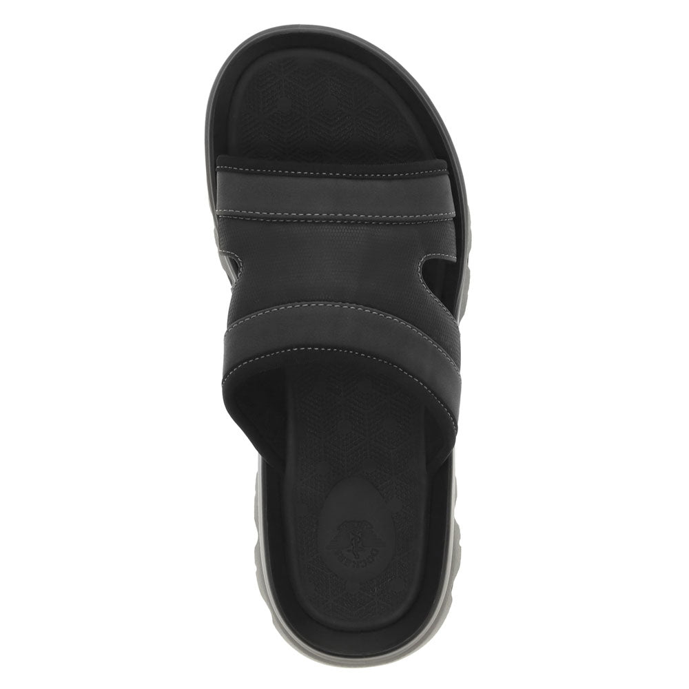 Black-Dockers Mens Luis Synthetic Leather Casual Slip On Sandal Shoe