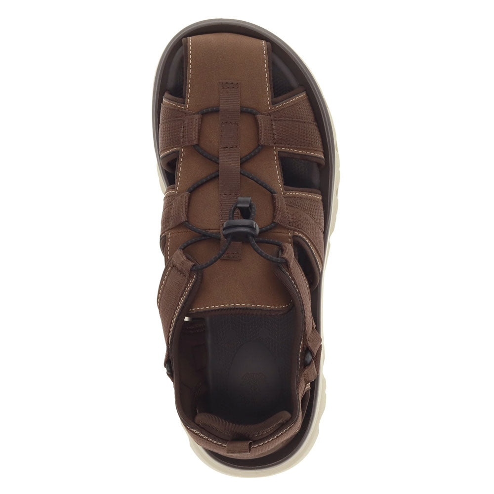 Dark Tan-Dockers Mens Lionel Synthetic Leather Casual Slip On Sandal Shoe