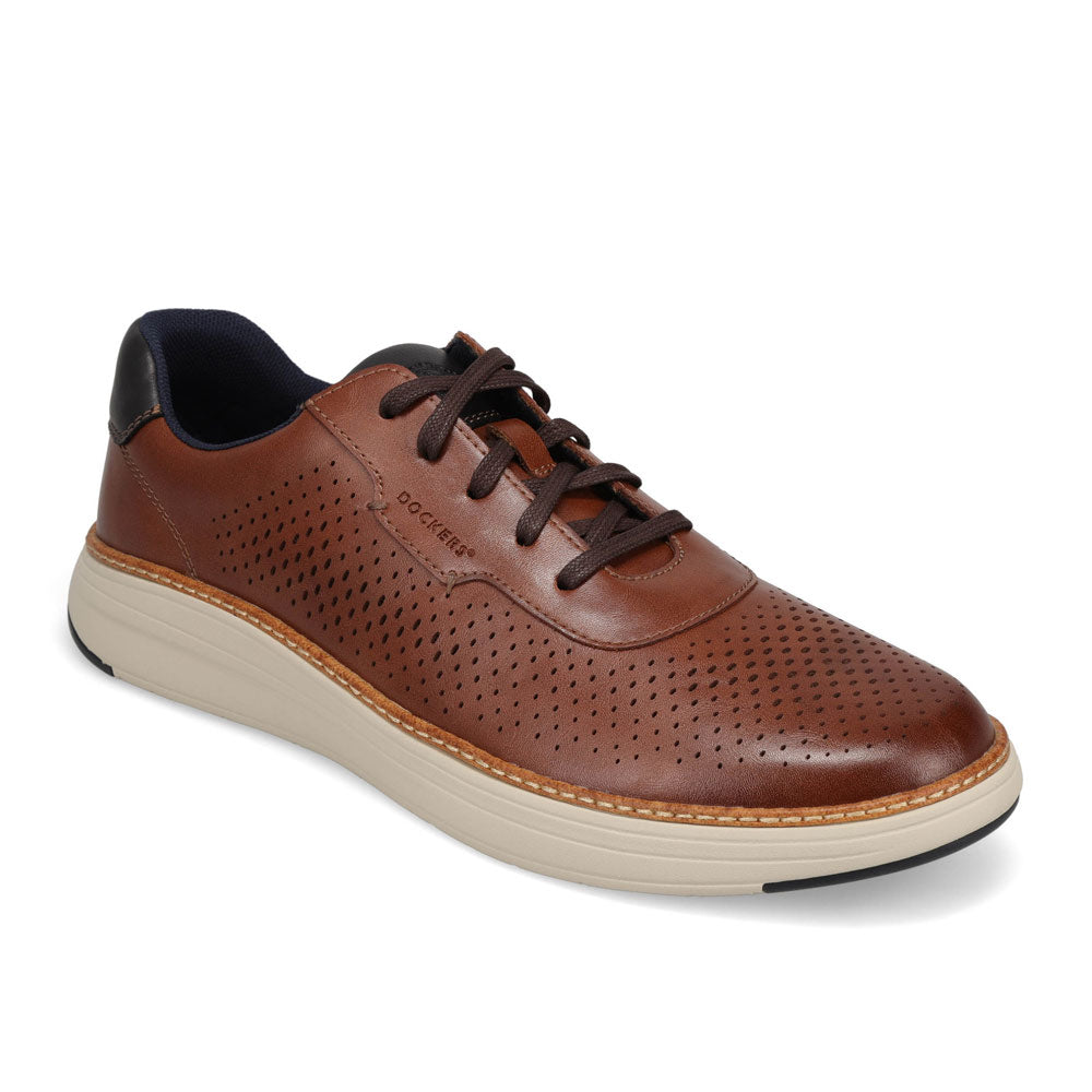 Cognac-Dockers Neilson Casual Polished Lace-Up Sneaker