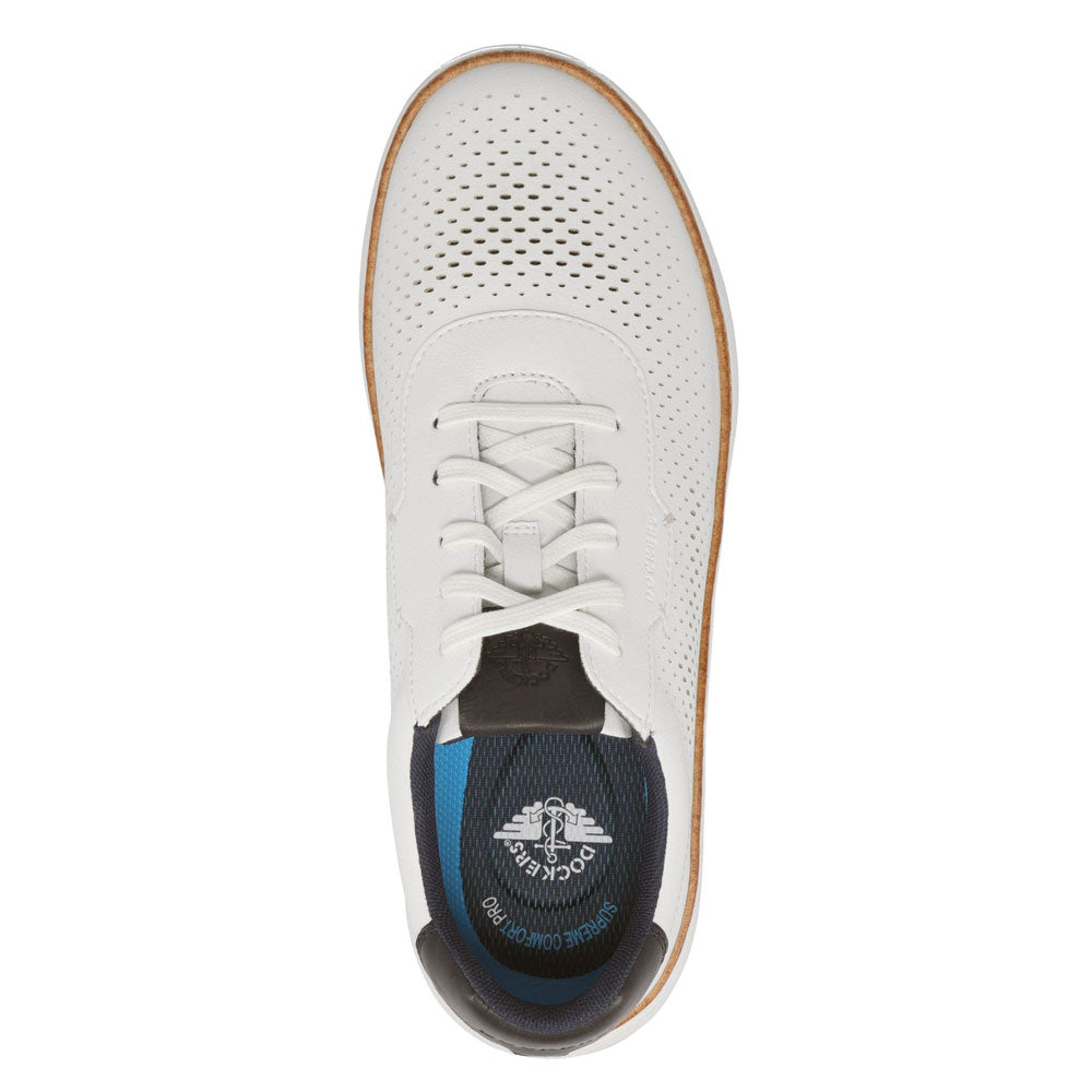 White/Navy-Dockers Neilson Casual Tumbled Lace-Up Sneaker