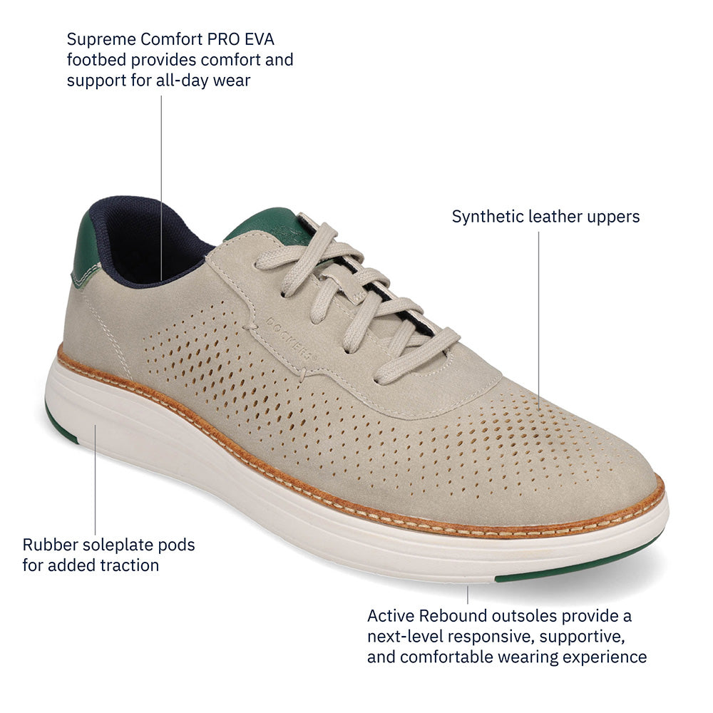 Light Grey-Dockers Neilson Casual Nubuck Lace-Up Sneaker