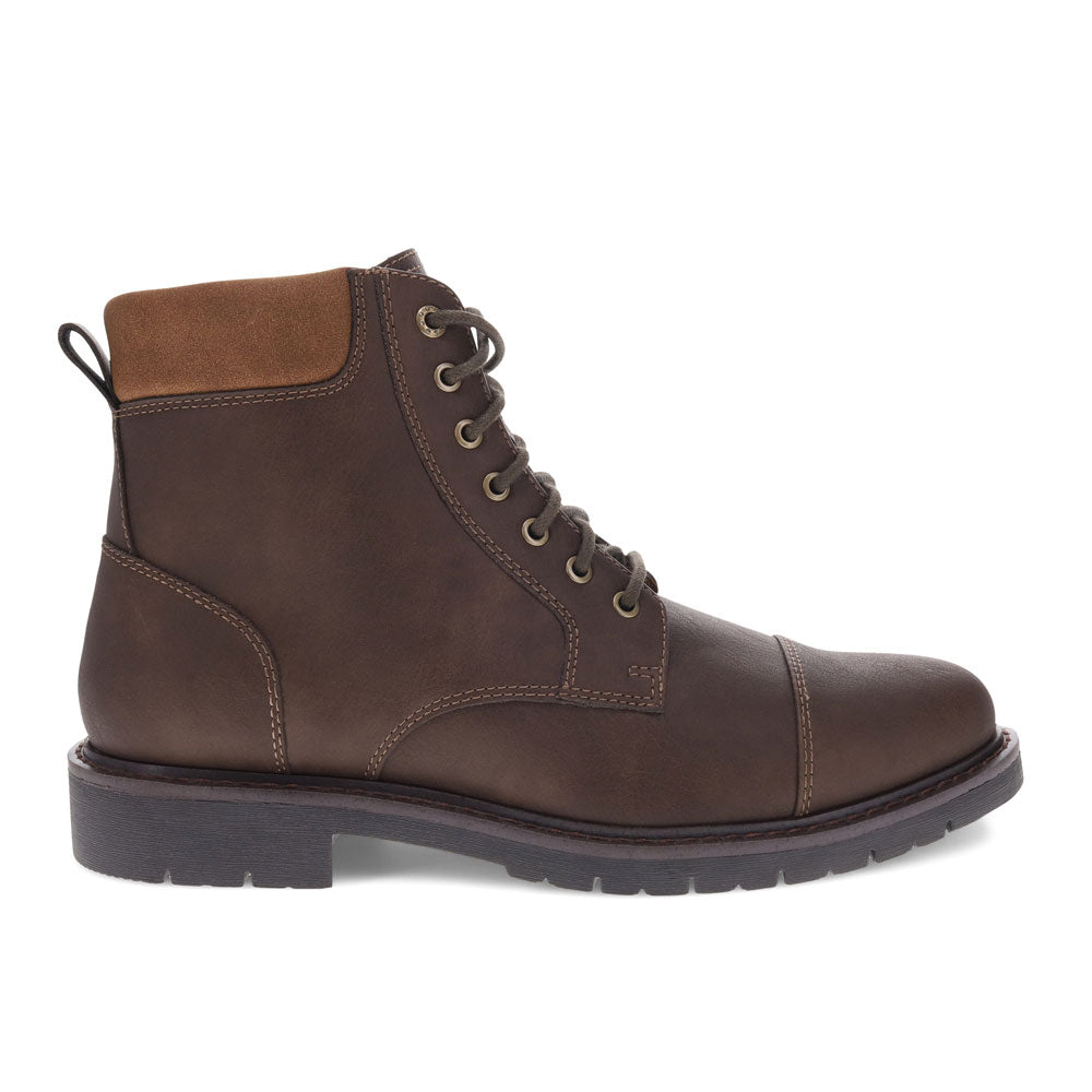 Dark Brown-Dockers Mens Dudley Rugged Casual 7-Eyelet Captoe Boot