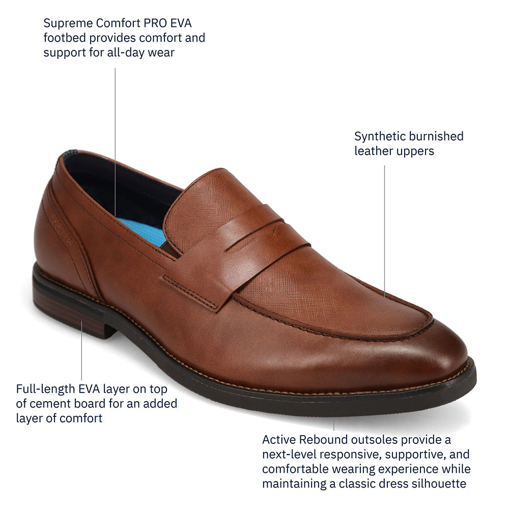 Cognac-Dockers Mens Blair Polished Dress Loafer