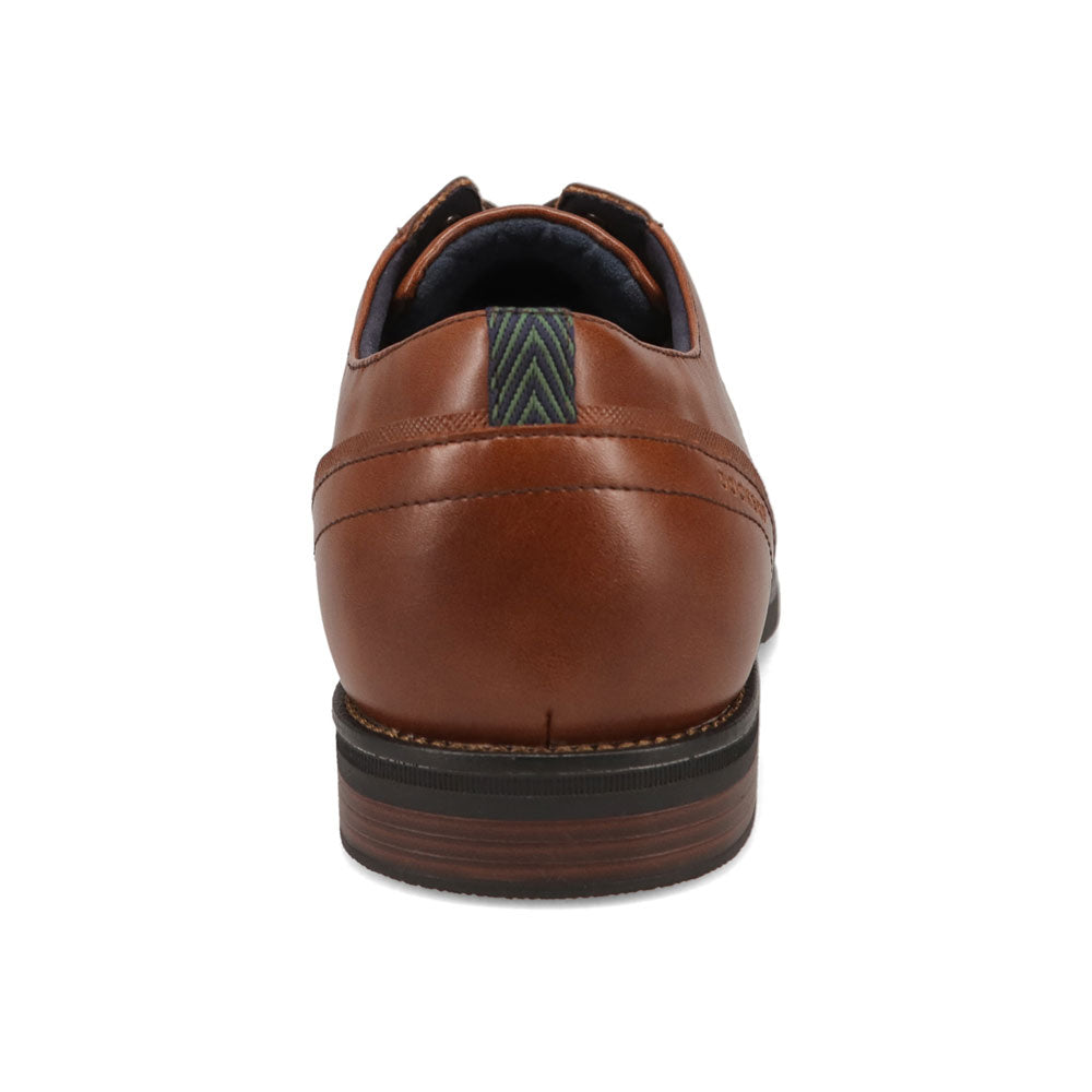 Cognac-Dockers Mens Blakeley Polished Laser Perforated Lace Up Oxford Dress Shoe