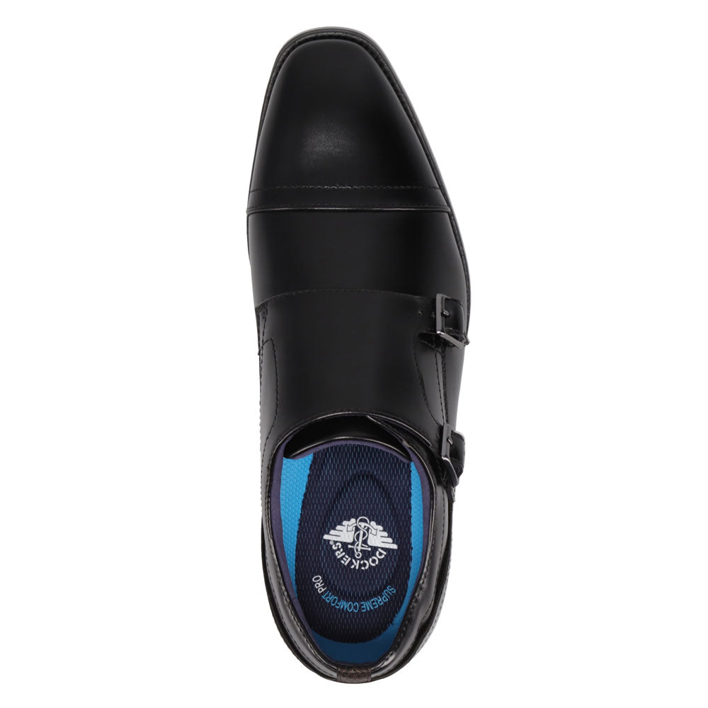 Black-Dockers Mens Ballard Polished Dress Buckle Loafer