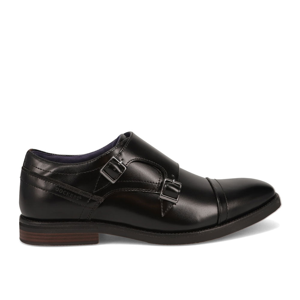 Black-Dockers Mens Ballard Polished Dress Buckle Loafer