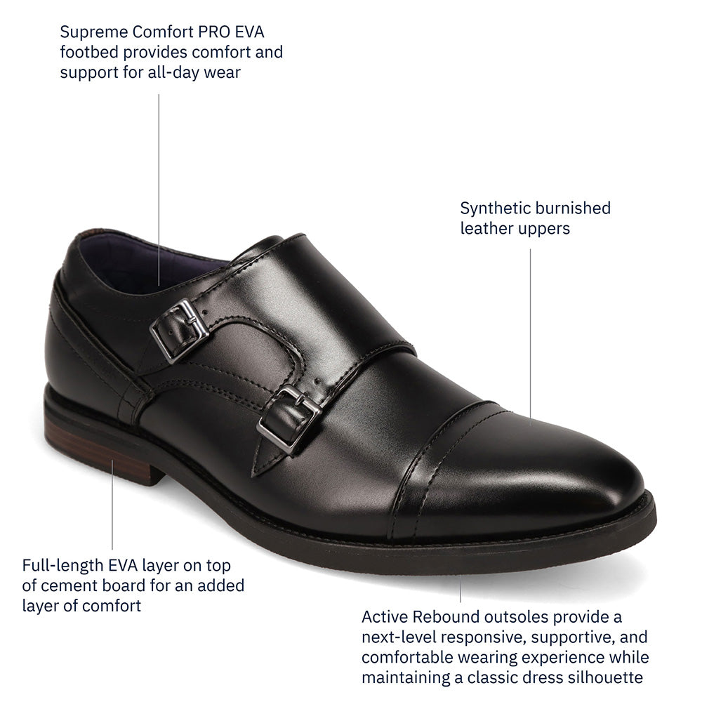 Black-Dockers Mens Ballard Polished Dress Buckle Loafer