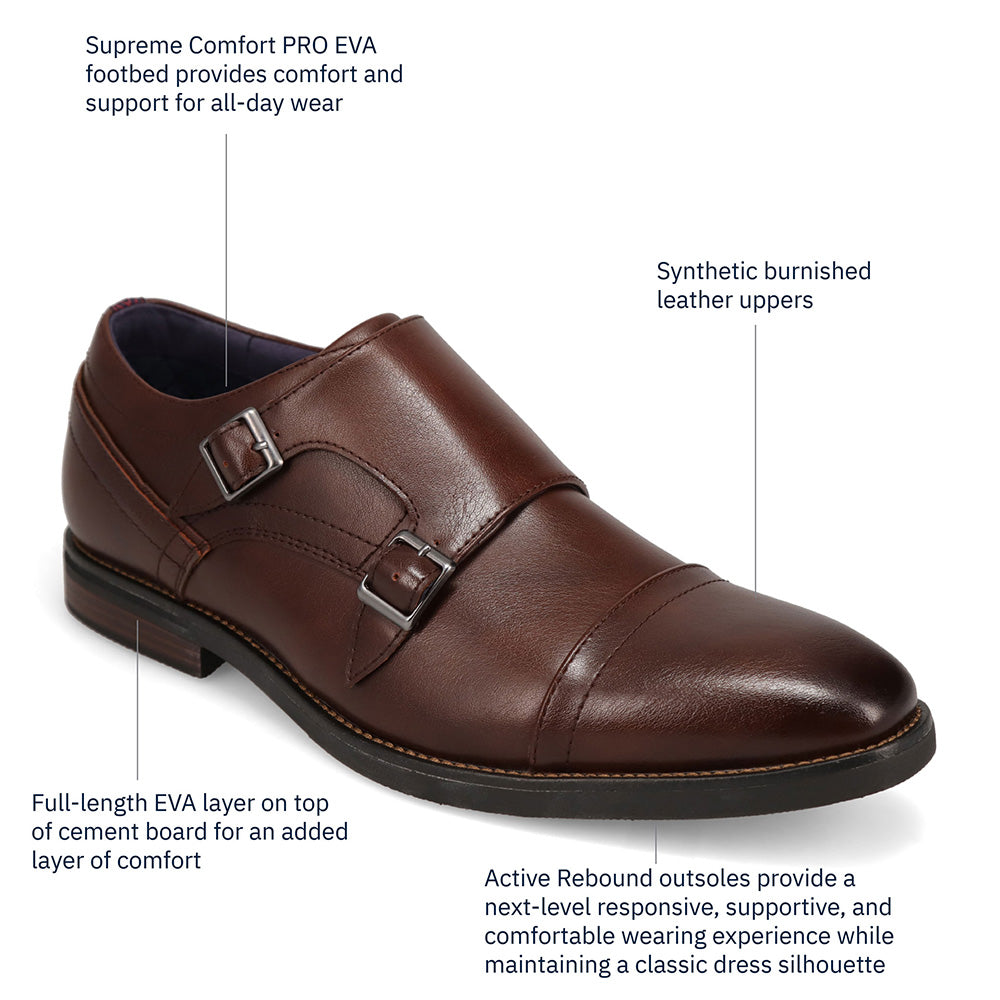 Chestnut-Dockers Mens Ballard Polished Dress Buckle Loafer