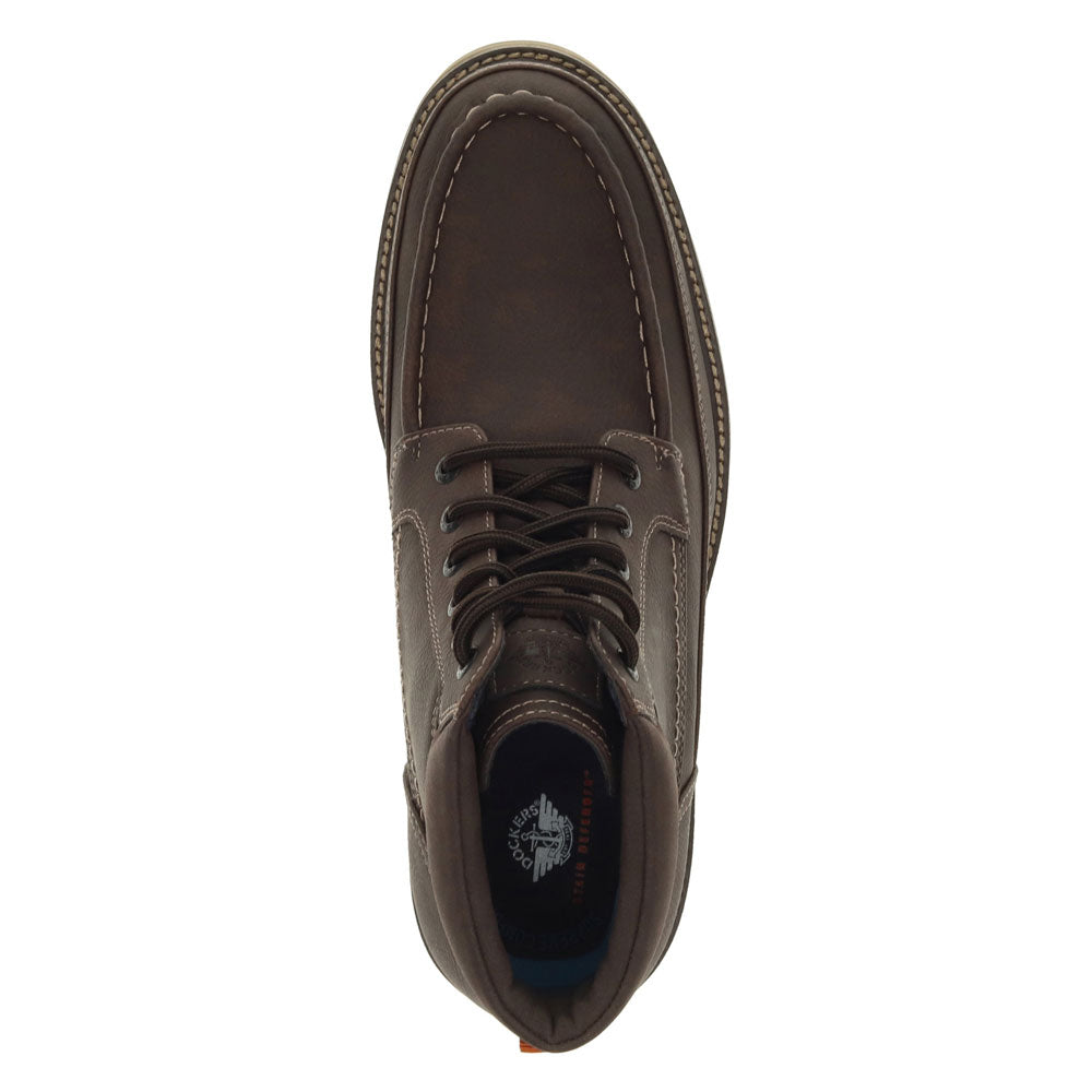 Dark Brown-Dockers Mens Thames Casual Lace Up Moc Toe Boot
