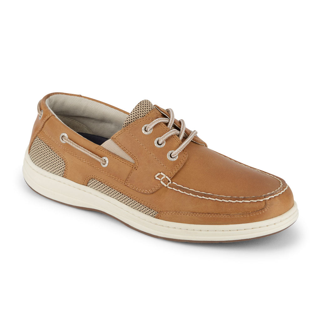 Tan-Dockers Mens Beacon Leather Casual Rubber Sole Sport Boat Shoe with NeverWet