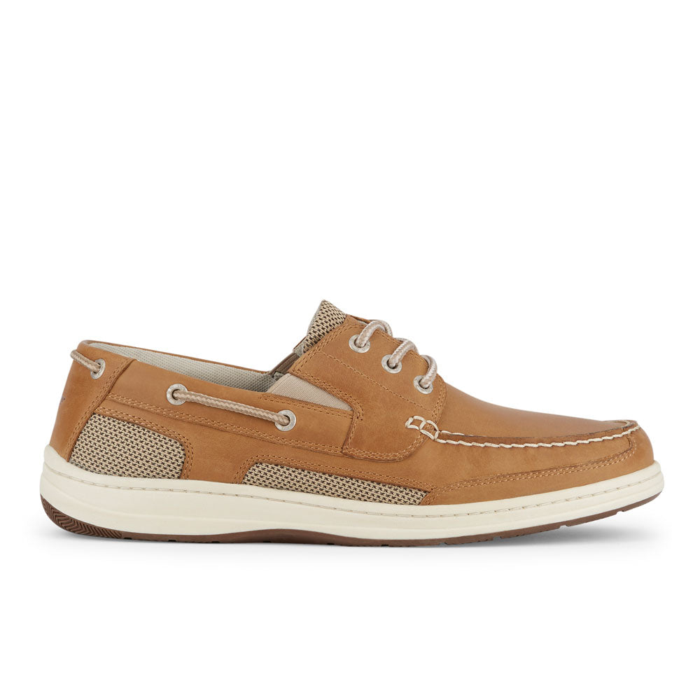 Tan-Dockers Mens Beacon Leather Casual Rubber Sole Sport Boat Shoe with NeverWet