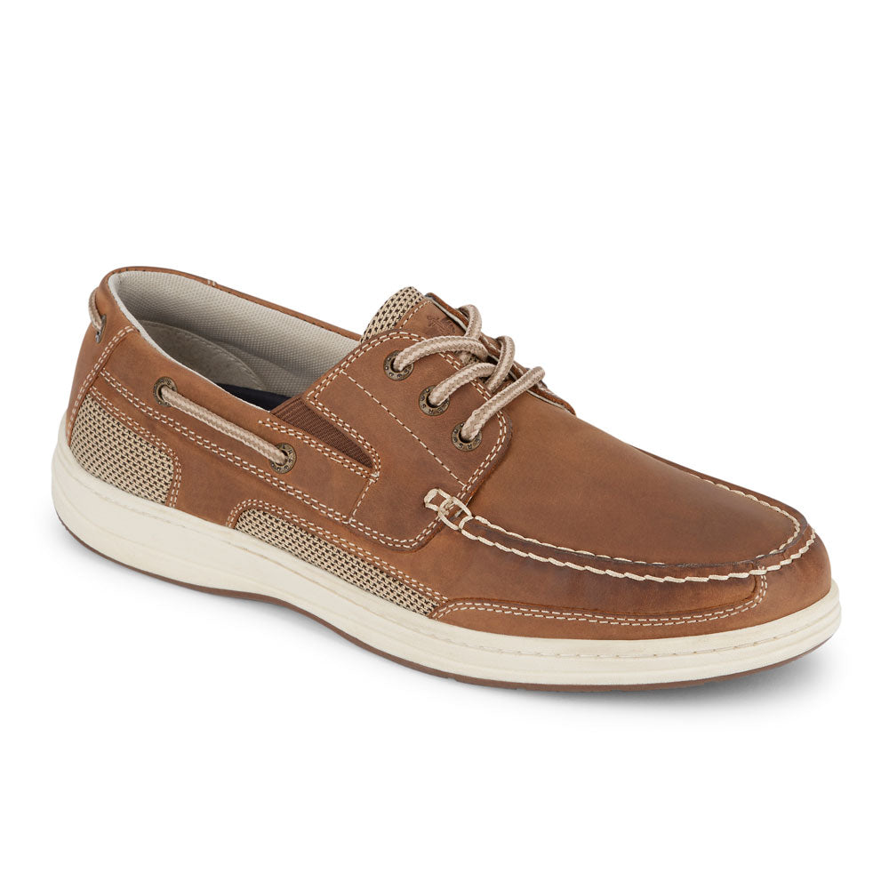 Dark Tan-Dockers Mens Beacon Genuine Leather Casual Classic Boat Shoe with NeverWet