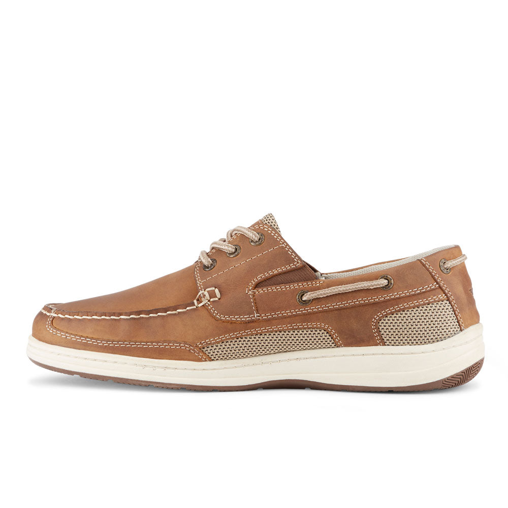 Dark Tan-Dockers Mens Beacon Genuine Leather Casual Classic Boat Shoe with NeverWet