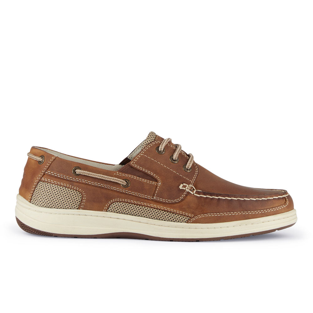 Dark Tan-Dockers Mens Beacon Genuine Leather Casual Classic Boat Shoe with NeverWet