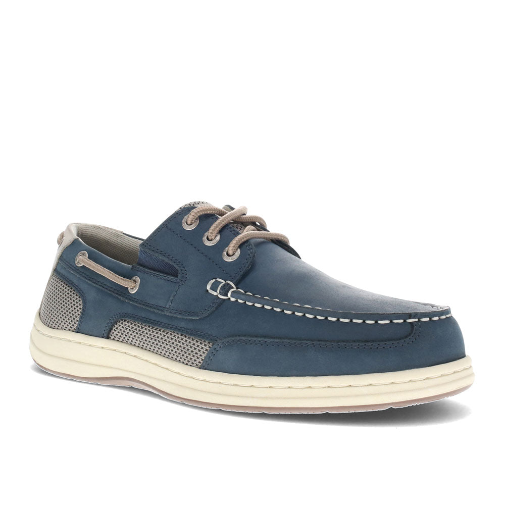 Navy-Dockers Mens Beacon Leather Casual Rubber Sole Sport Boat Shoe with NeverWet