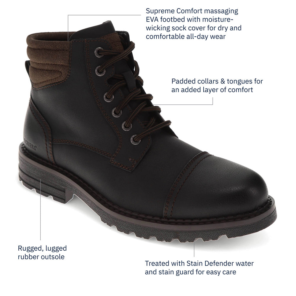 Black-Dockers Mens Thomas Stain Defender Rugged Boot