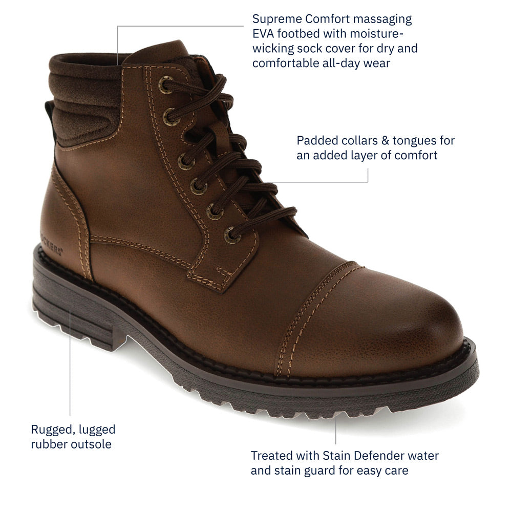 Chestnut-Dockers Mens Thomas Stain Defender Rugged Boot
