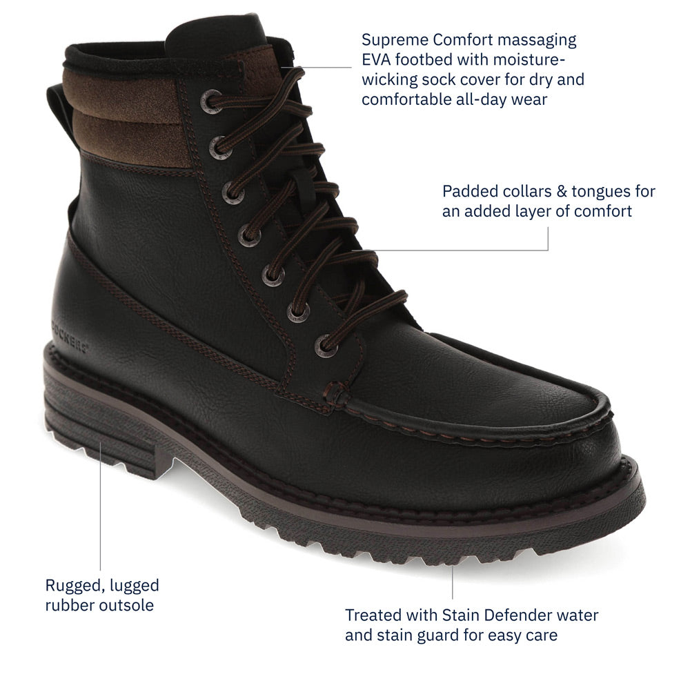 Black-Dockers Mens Tobias Stain Defender Rugged Boot