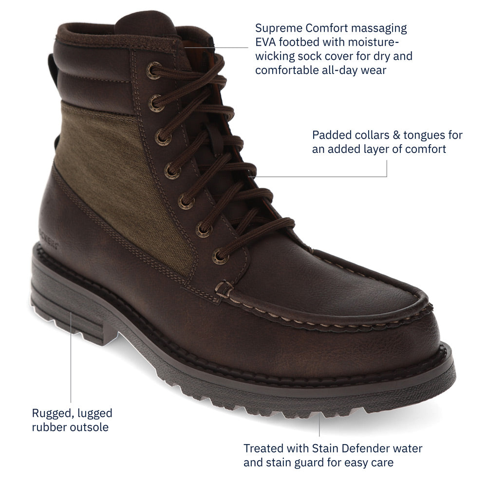 Dark Brown-Dockers Mens Tobias Stain Defender Rugged Boot