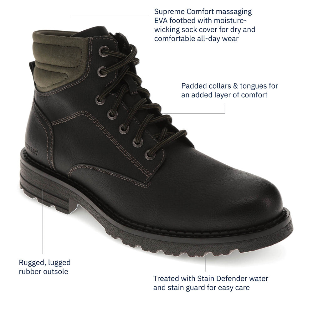 Black-Dockers Mens Telford Stain Defender Rugged Boot