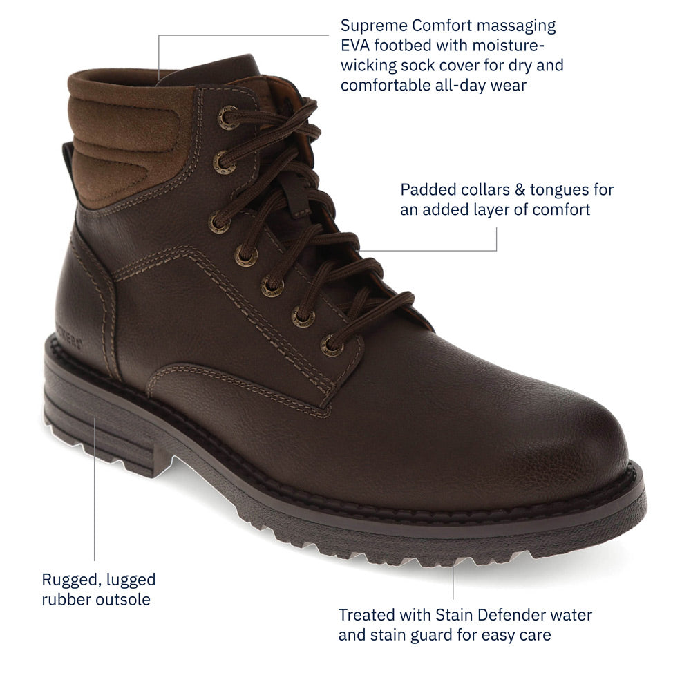 Dark Brown-Dockers Mens Telford Stain Defender Rugged Boot