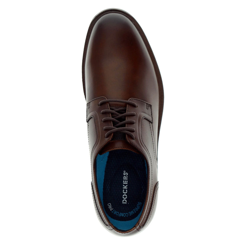 Mahogany-Dockers Mens Adrian Genuine Leather Dress Oxford Shoe