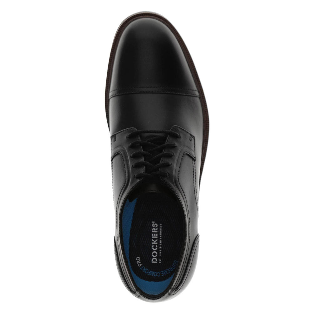 Black-Dockers Mens  Allen Genuine Leather Dress Captoe Oxford Shoe