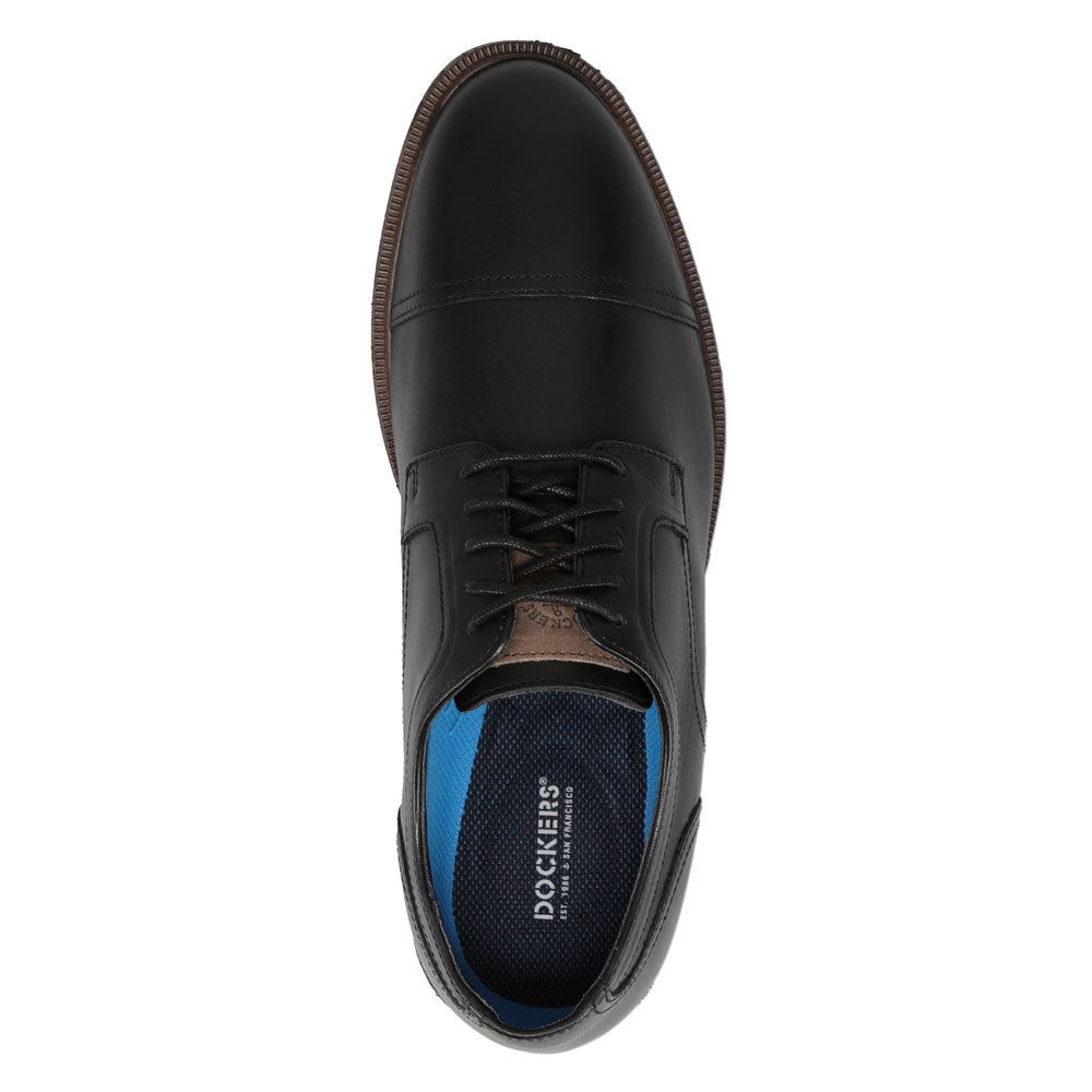 Black-Dockers Mens  Allen Genuine Leather Dress Captoe Oxford Shoe