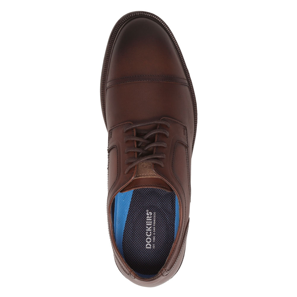 Mahogany-Dockers Mens  Allen Genuine Leather Dress Captoe Oxford Shoe